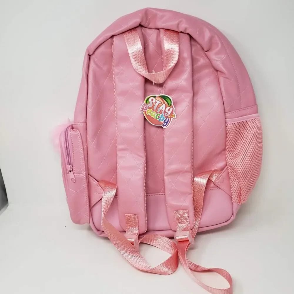 NEW! Stay Peachy 2020 Backpack Pink Heart Cutout Detail